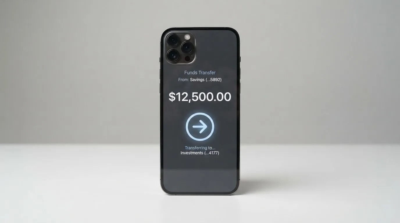 A phone showing a stablecoin transfer screen