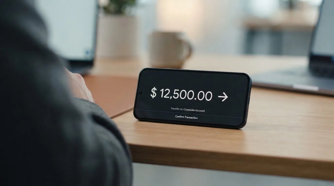 A phone showing a stablecoin transfer screen