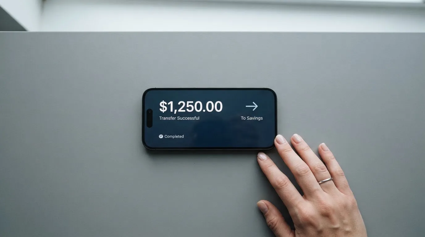 A phone showing a stablecoin transfer screen