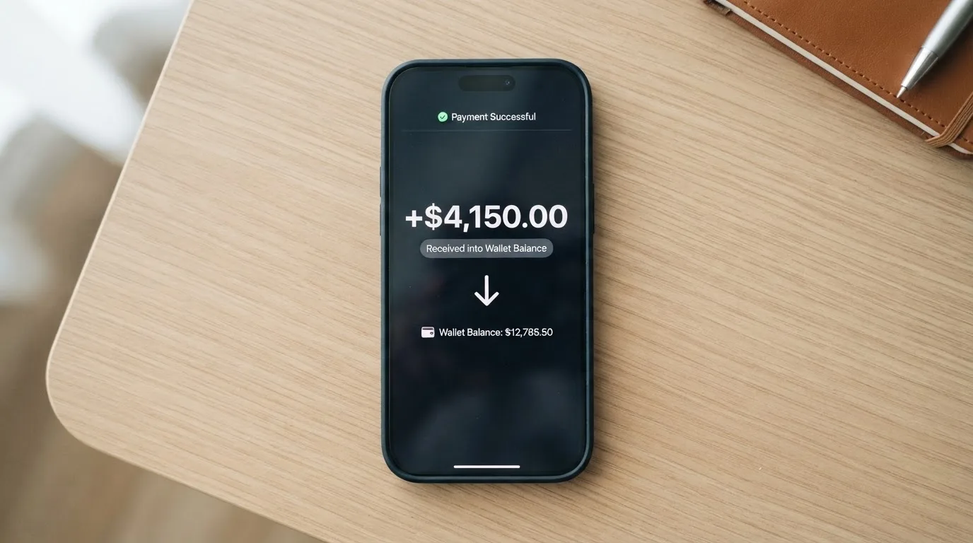 A phone showing a stablecoin transfer screen
