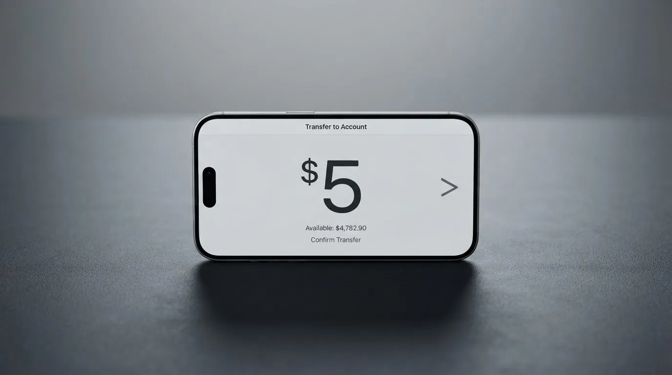 A phone showing a stablecoin transfer screen