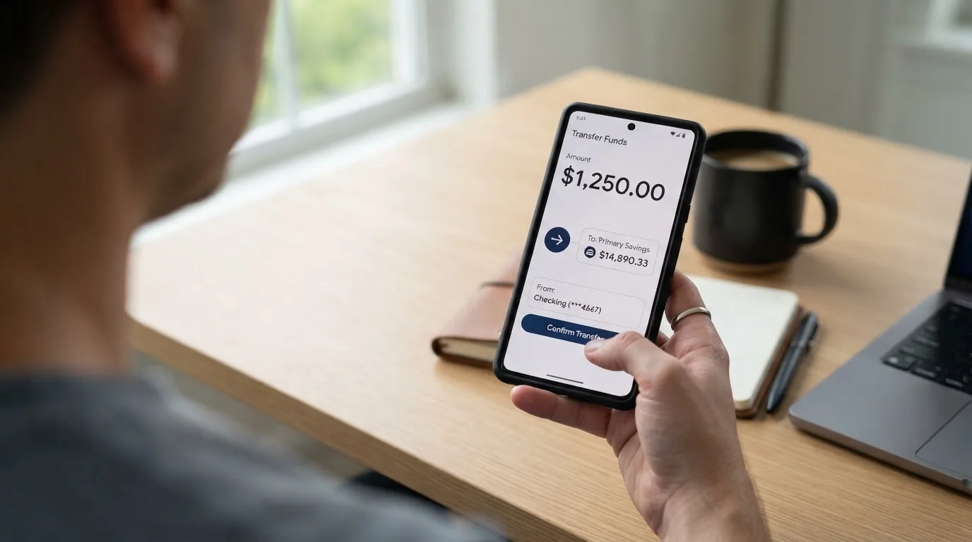 A phone showing a stablecoin transfer screen