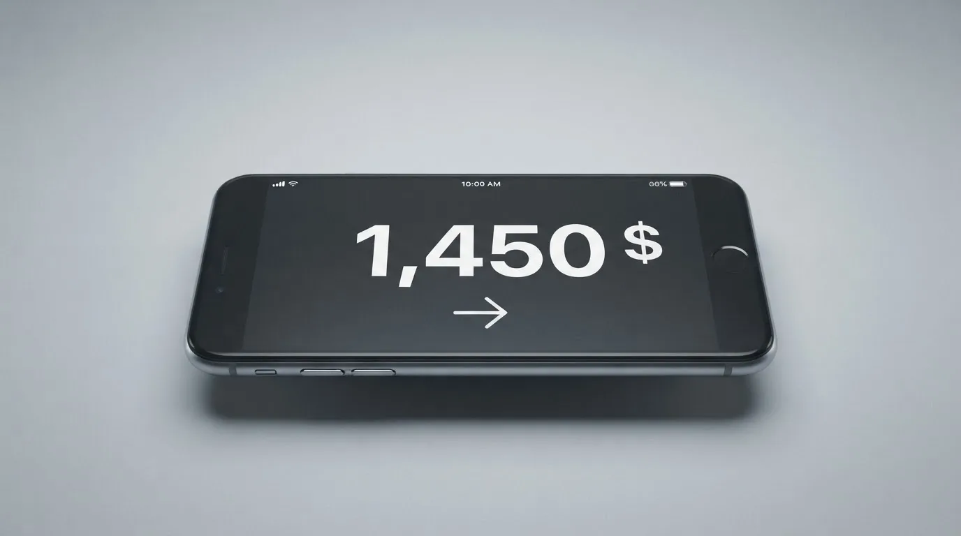 A phone showing a stablecoin transfer screen