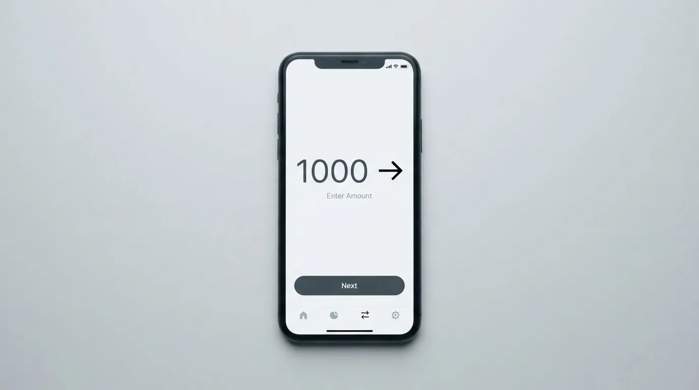 A phone showing a stablecoin transfer screen