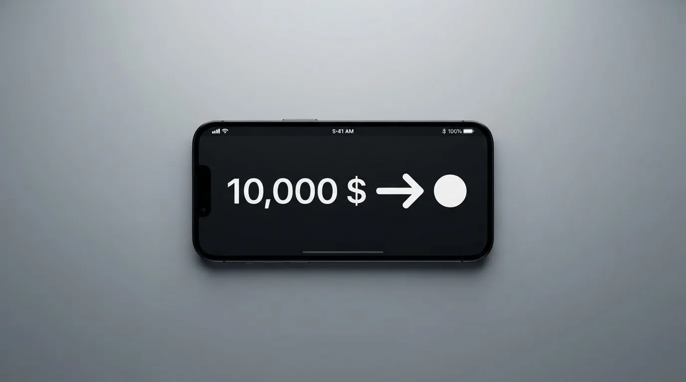 A phone showing a stablecoin transfer screen