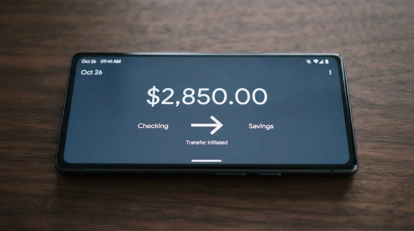 A phone showing a stablecoin transfer screen