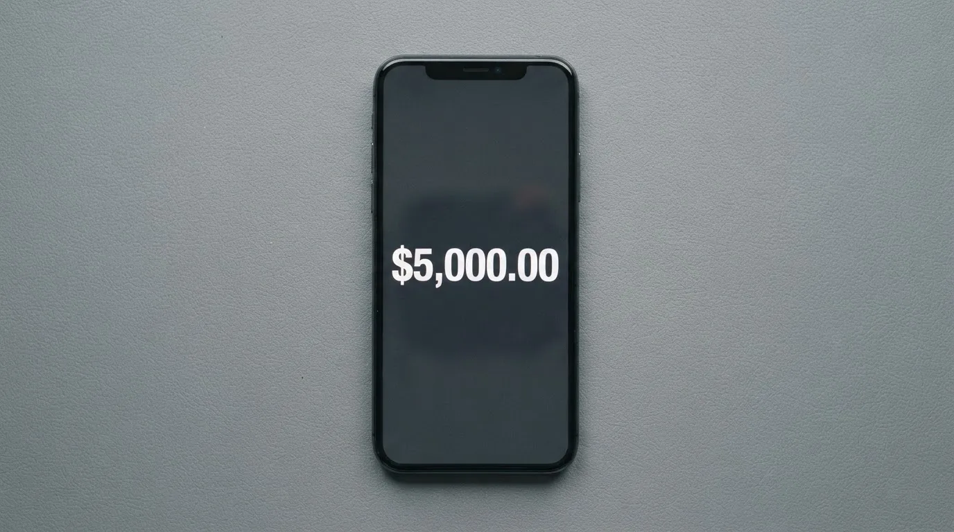 A phone showing a stablecoin transfer screen