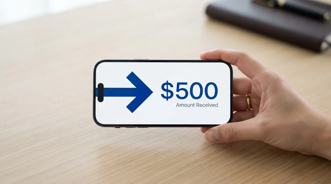 A phone showing a stablecoin transfer screen