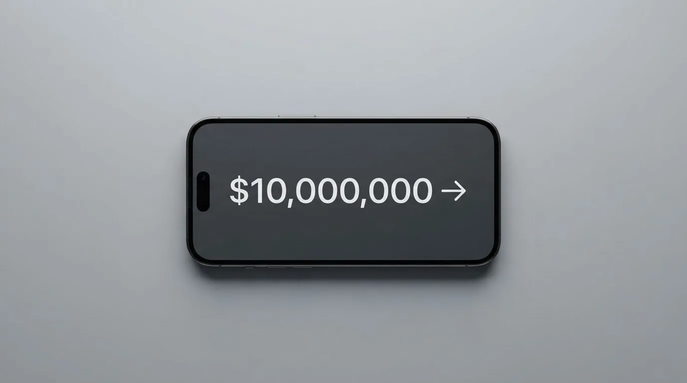 A phone showing a stablecoin transfer screen