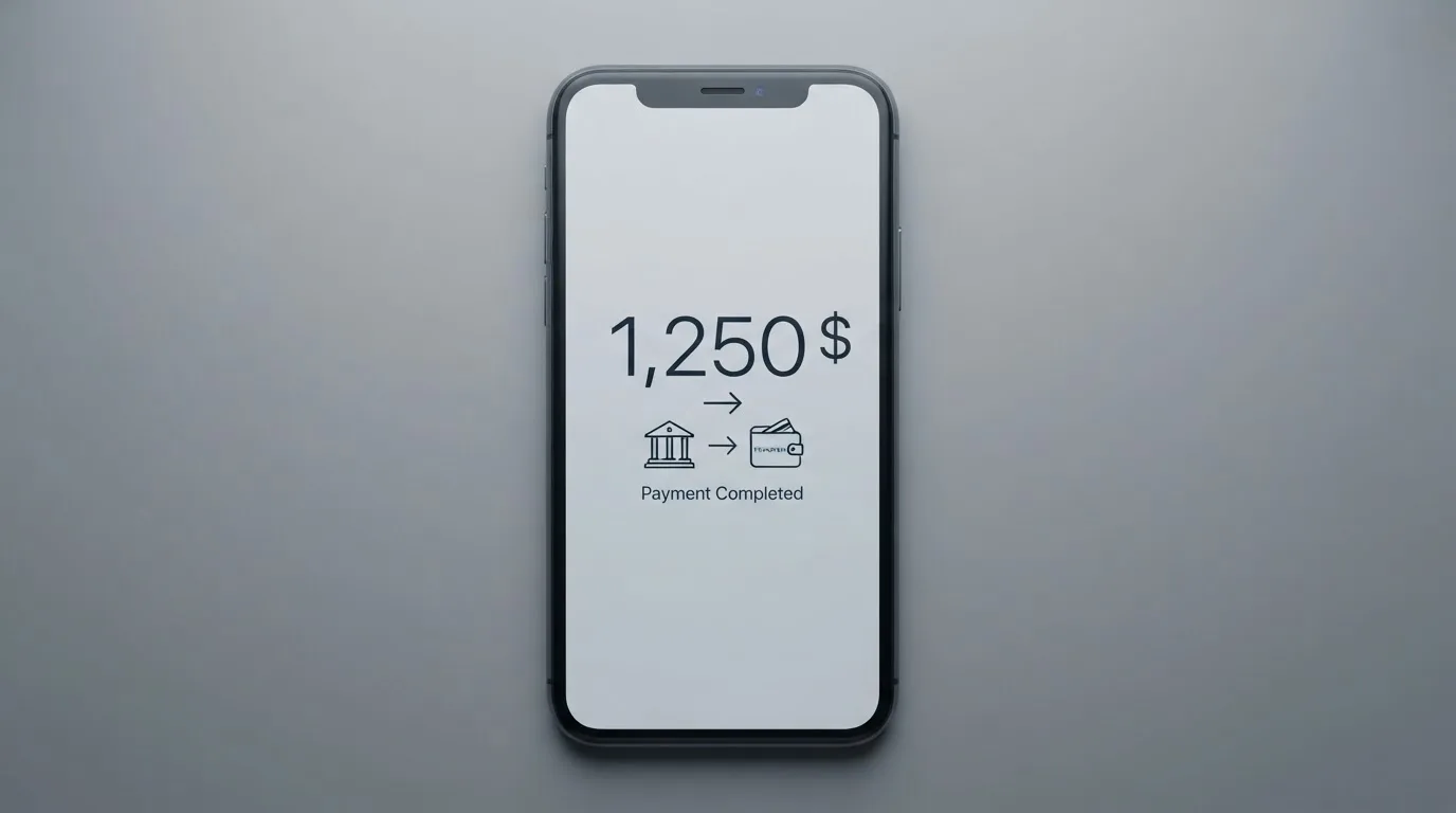 A phone showing a stablecoin transfer screen